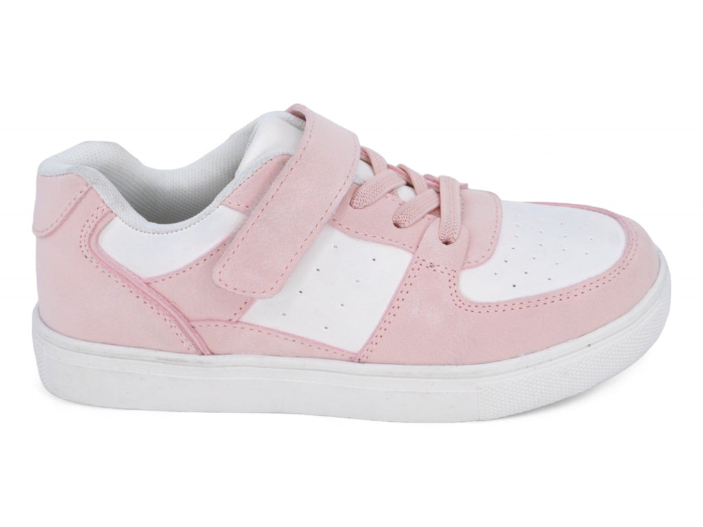 Girls Pink & White Courtside Sneaker