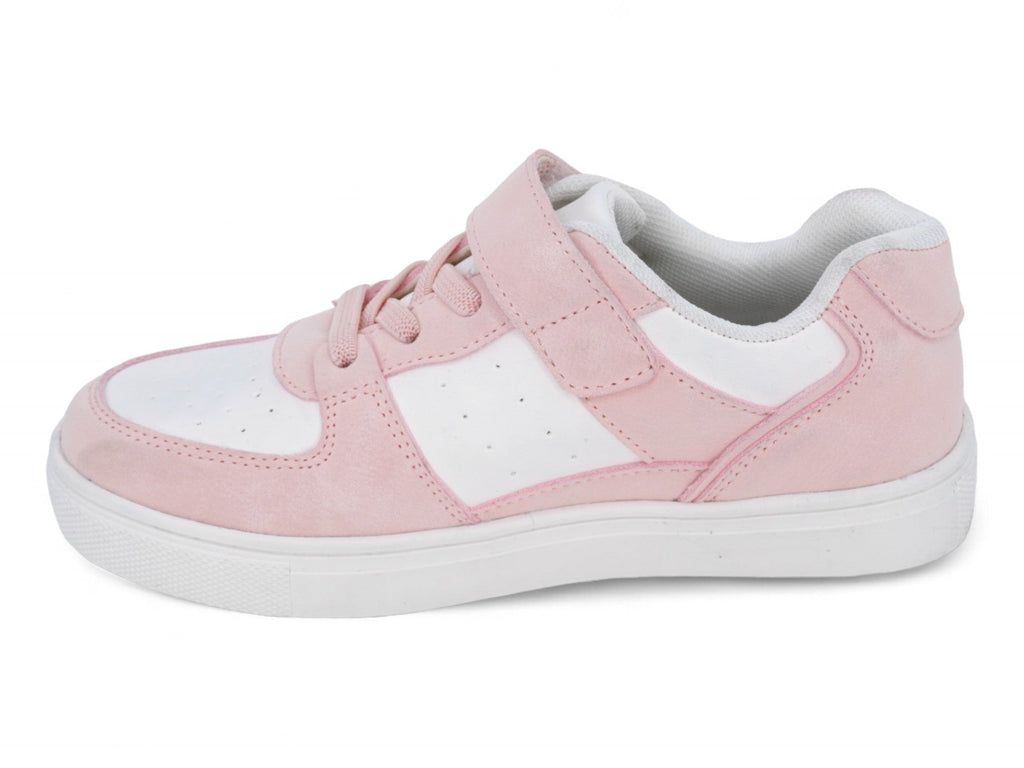 Girls Pink & White Courtside Sneaker