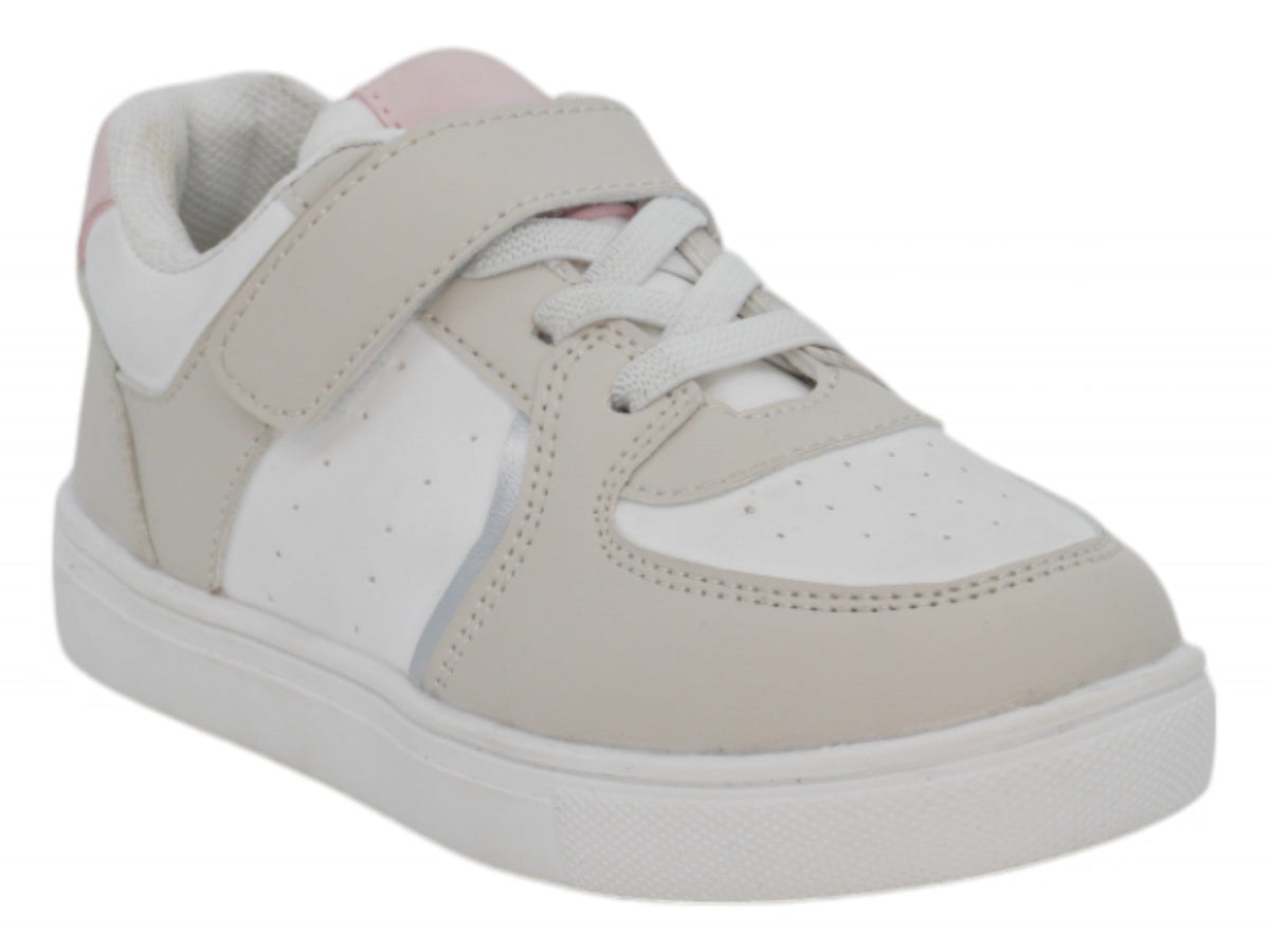 Toddler Gray & Pink Laceup Sneaker