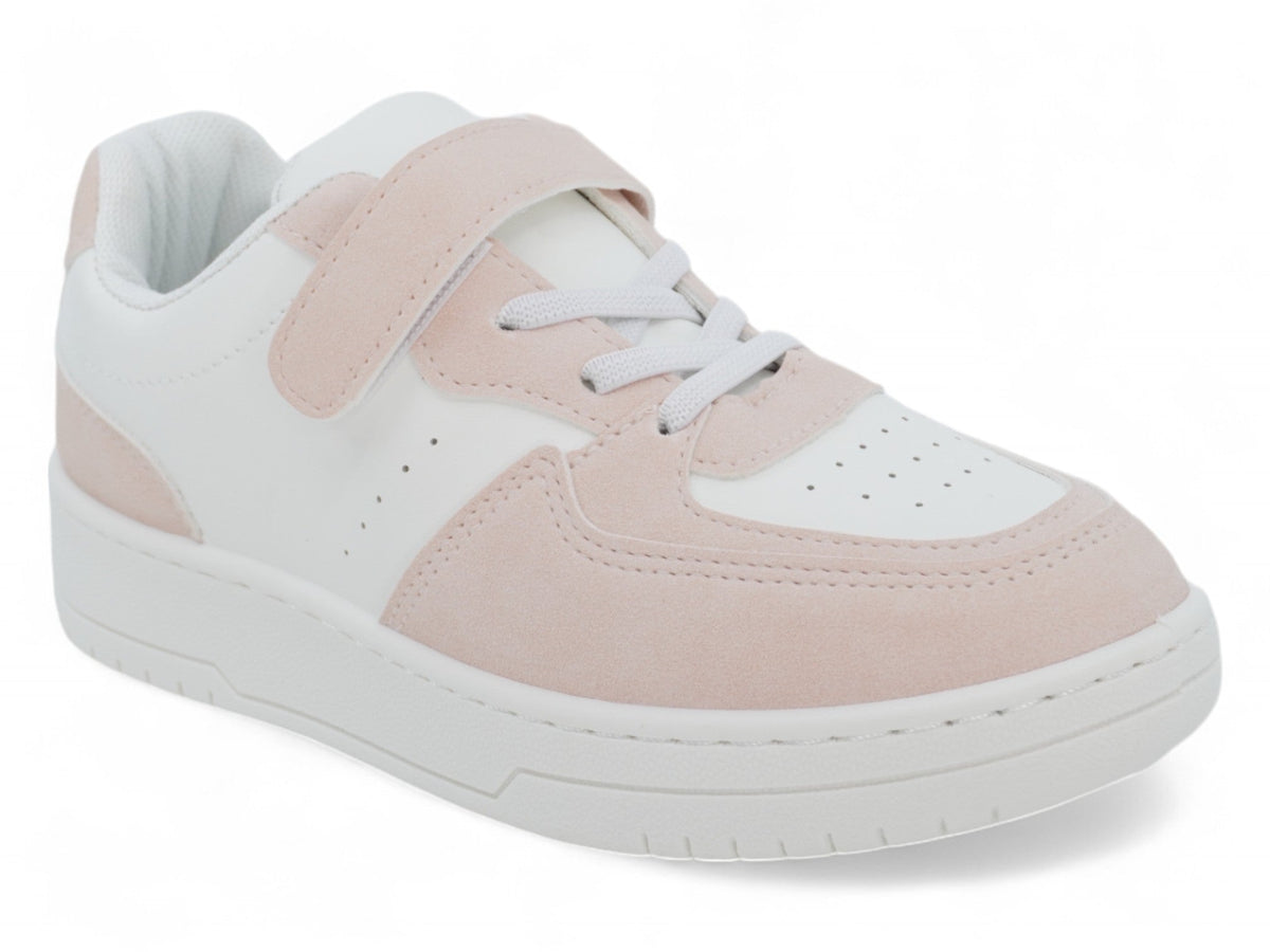 Girls Pink Platform Velcro Sneaker