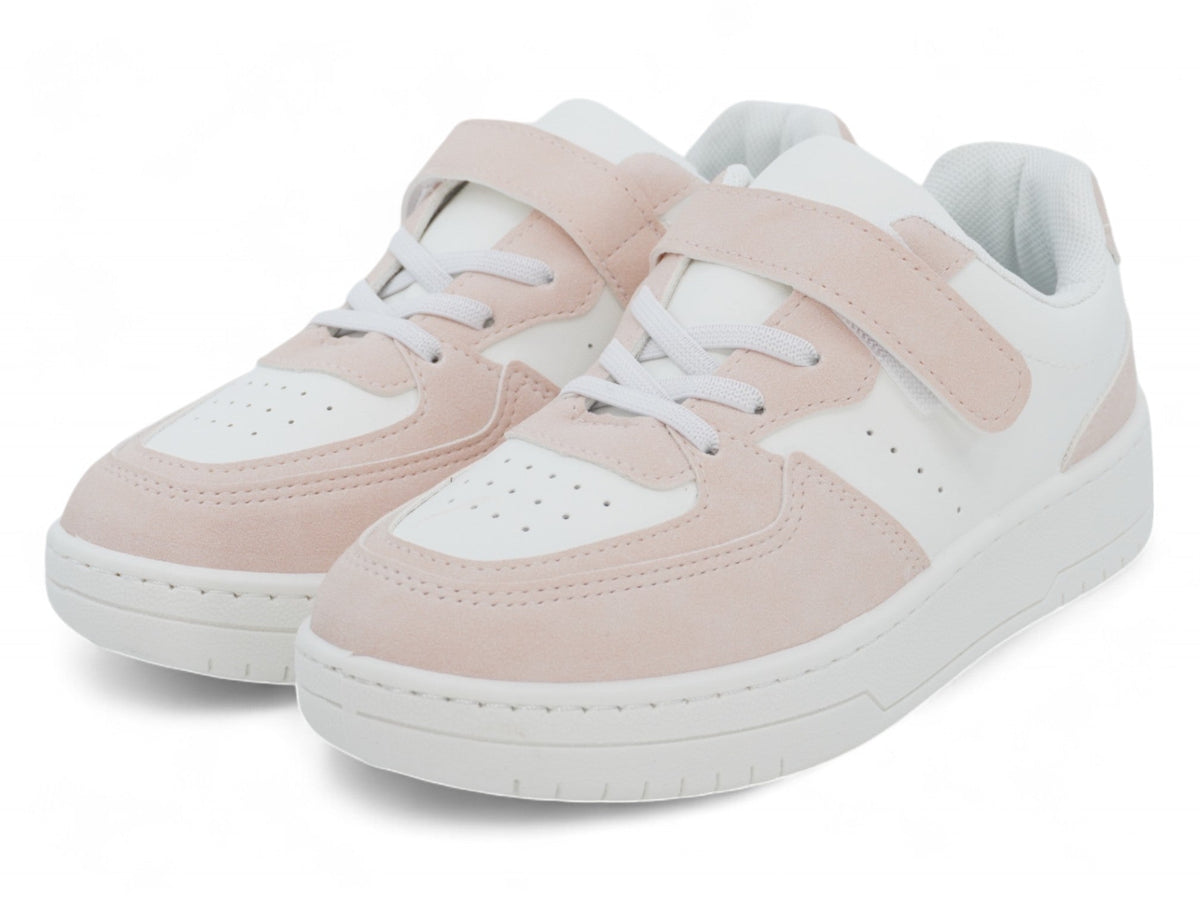 Girls Pink Platform Velcro Sneaker