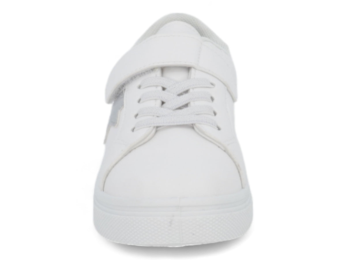 Toddler White & Gray Star Sneaker