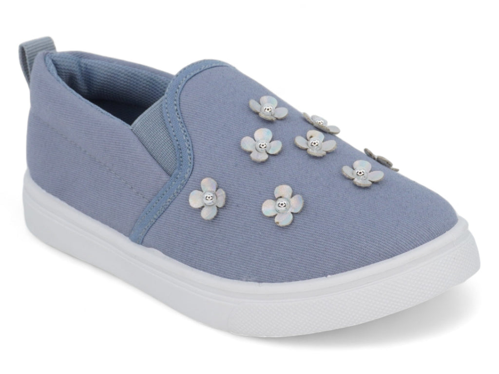 Toddler Denim Flower Slip On