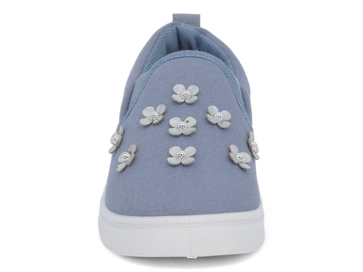 Toddler Denim Flower Slip On