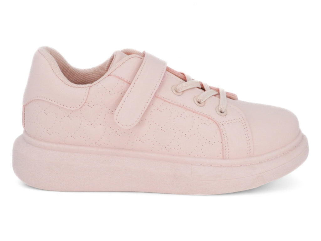 Girls Pink Heart Platform Sneaker