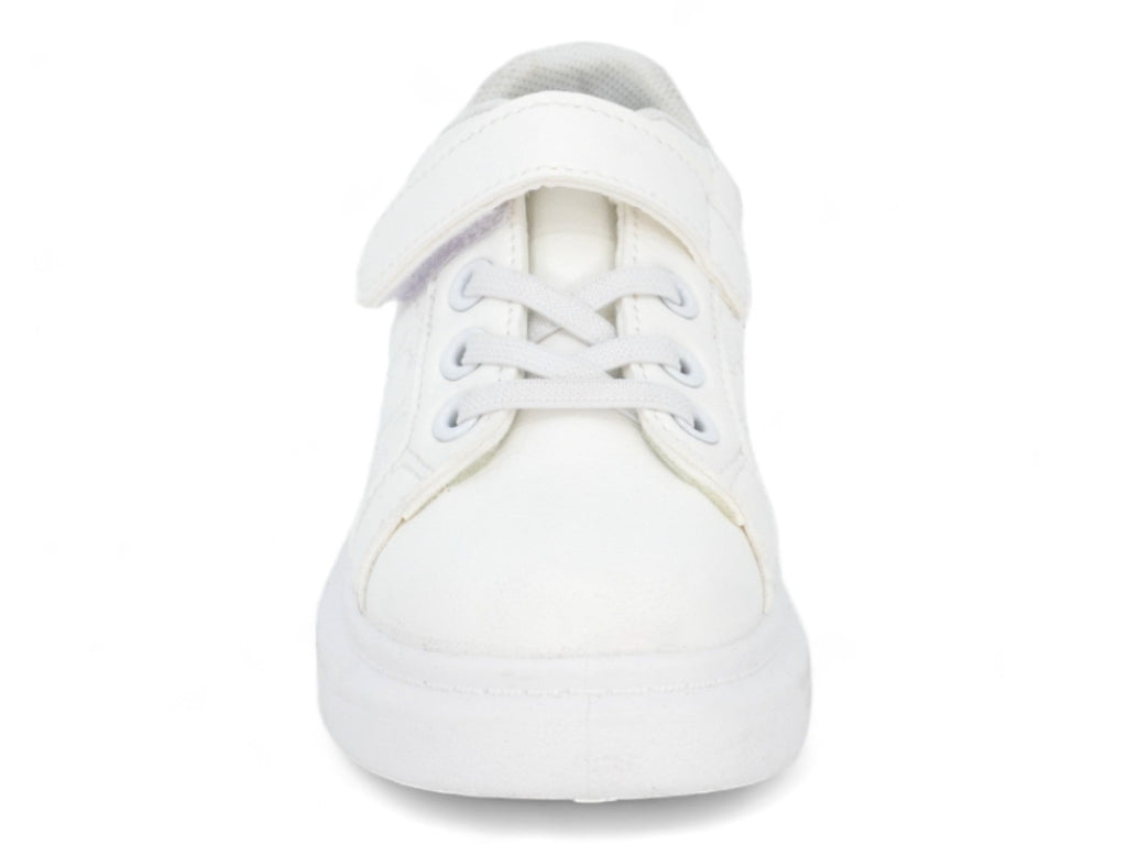 Girls White Heart Platform Sneaker