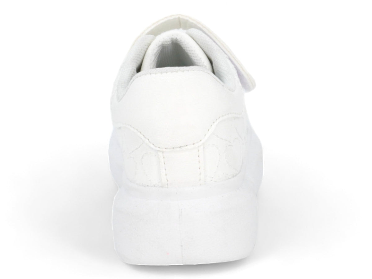 Girls White Heart Platform Sneaker
