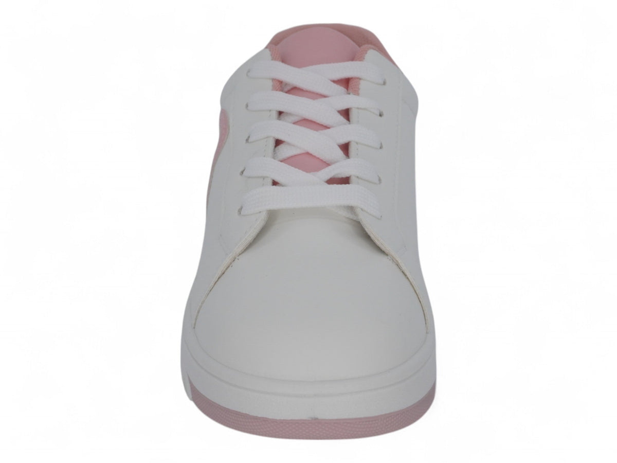 Girls` Pink B Low Top Sneaker