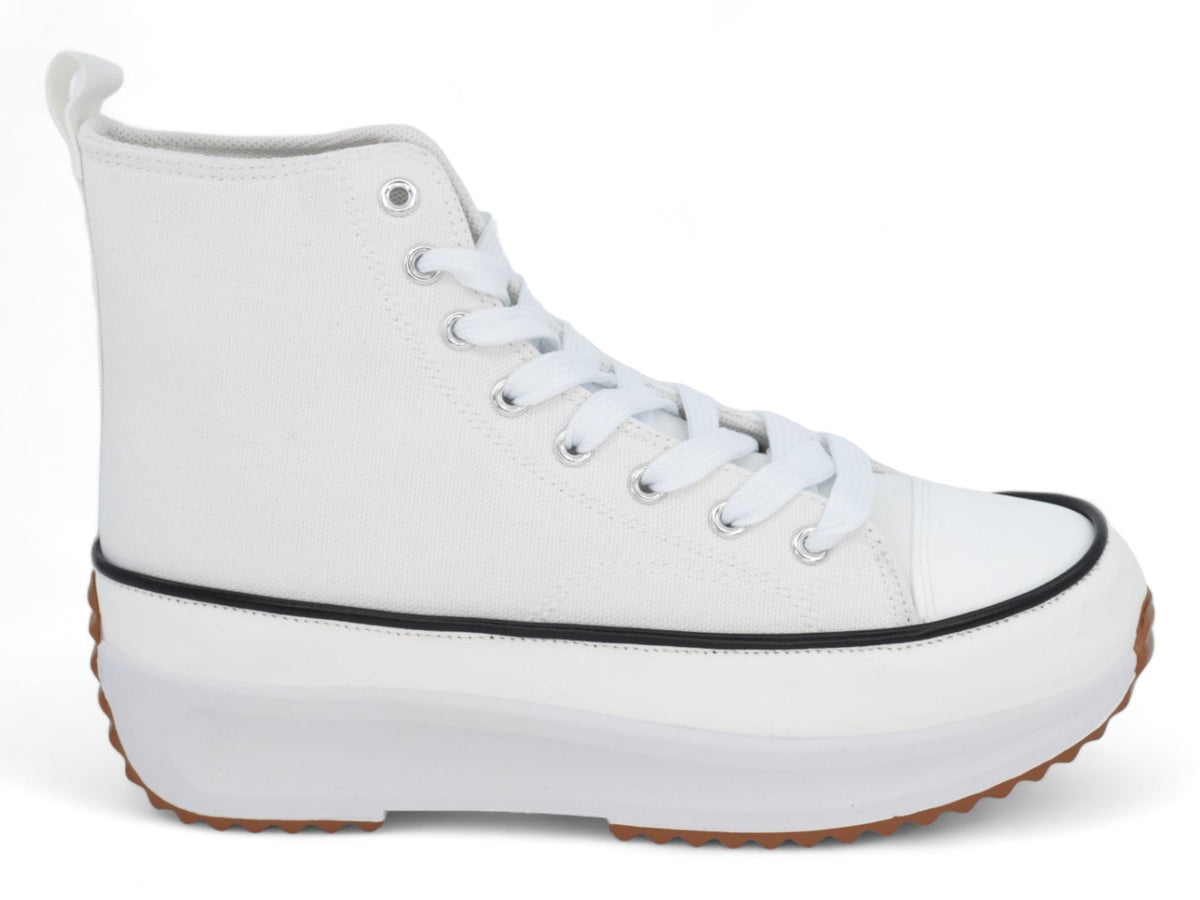Women`s White Simone High Top Sneaker