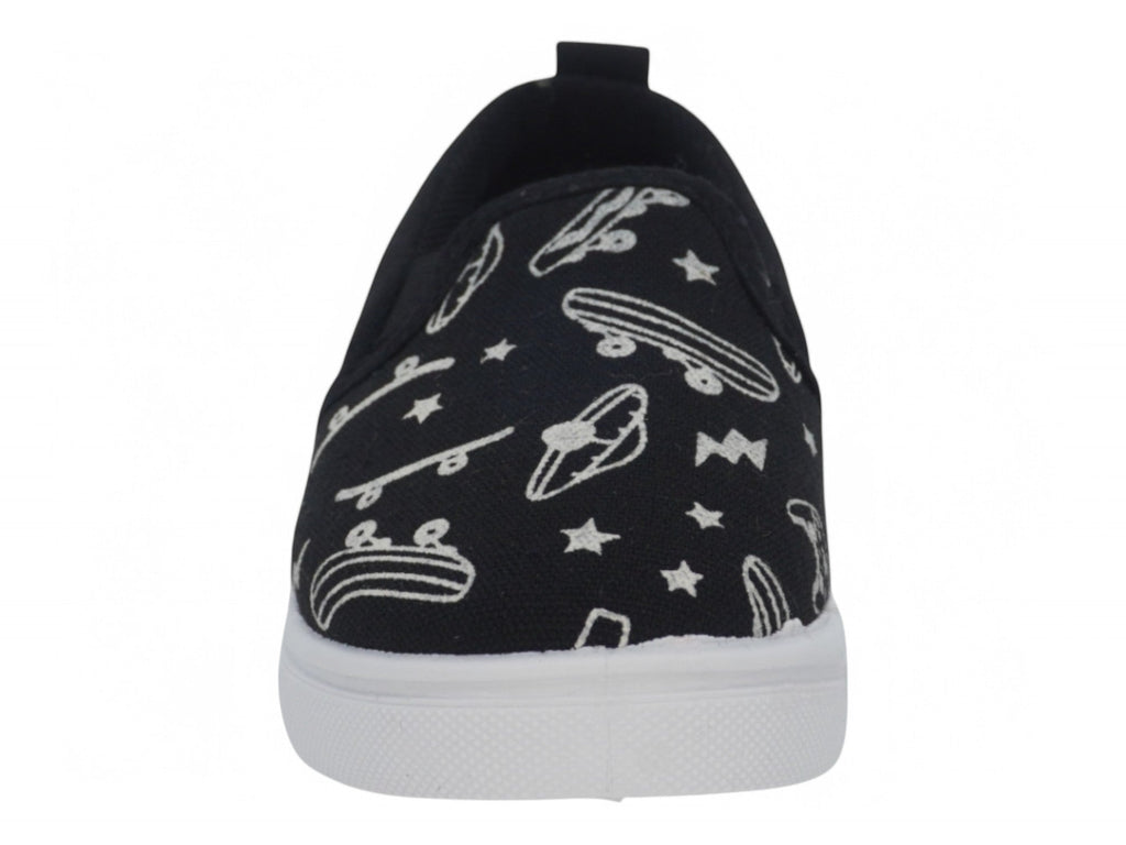 Toddler Black Skater Canvas Slip On