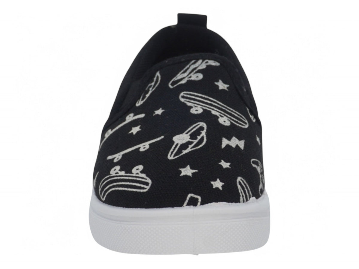 Toddler Black Skater Canvas Slip On