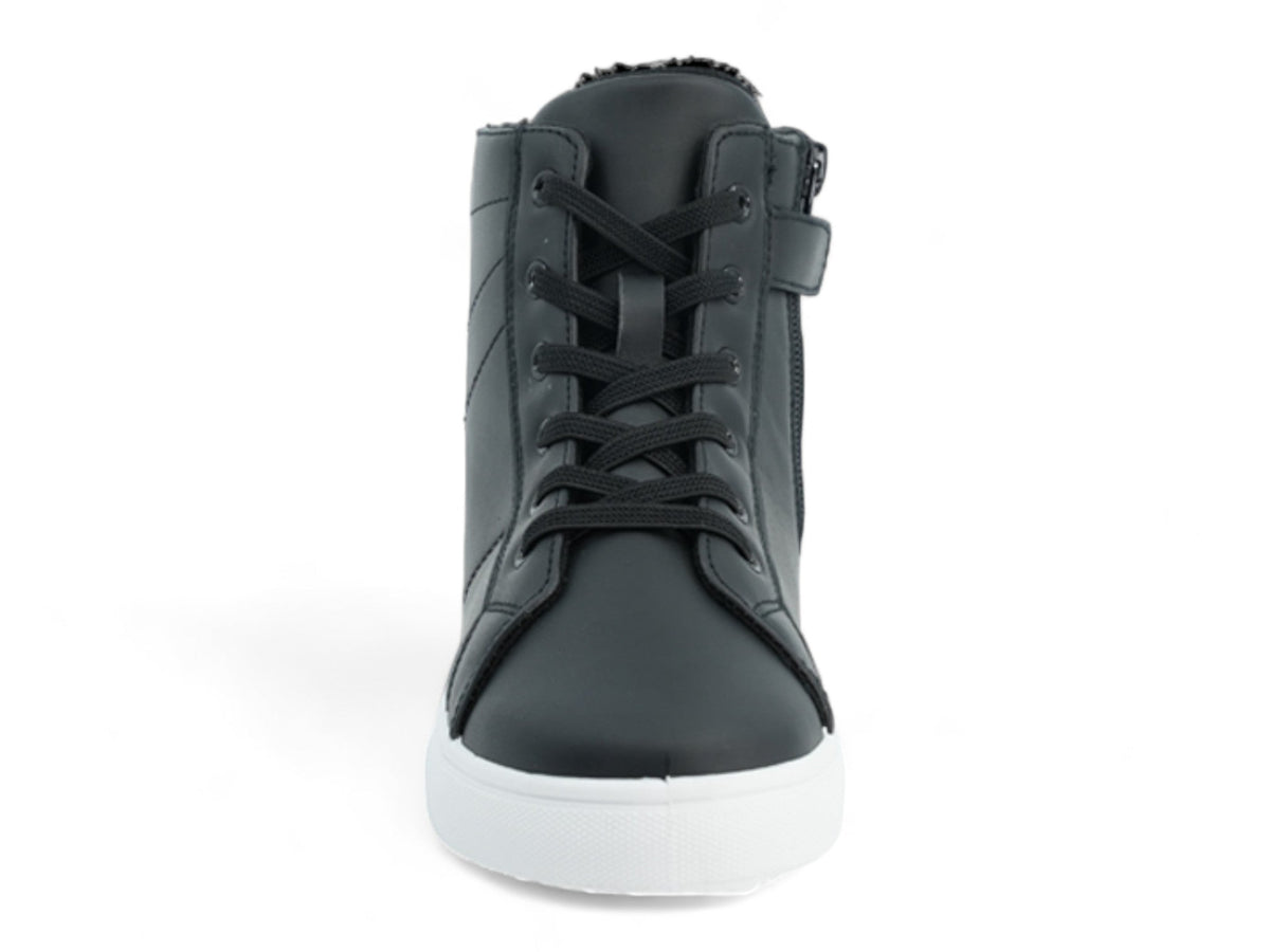 Boys` Black Fleece Lined High Top Sneaker