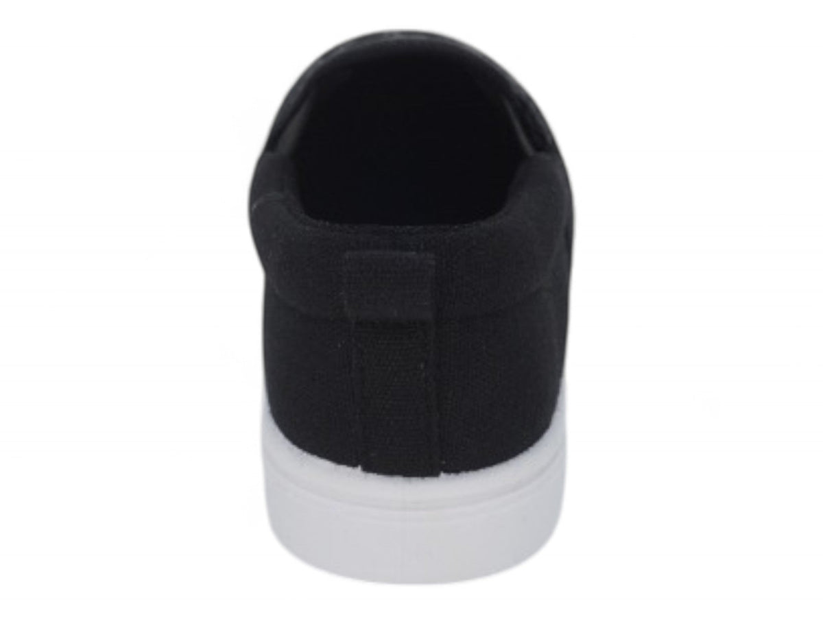Boys` Black Skater Canvas Slip On